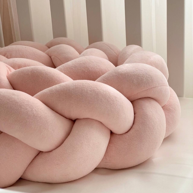 Set lenjerie pentru Patut Bebe din 6 piese Vlupe roz (13)